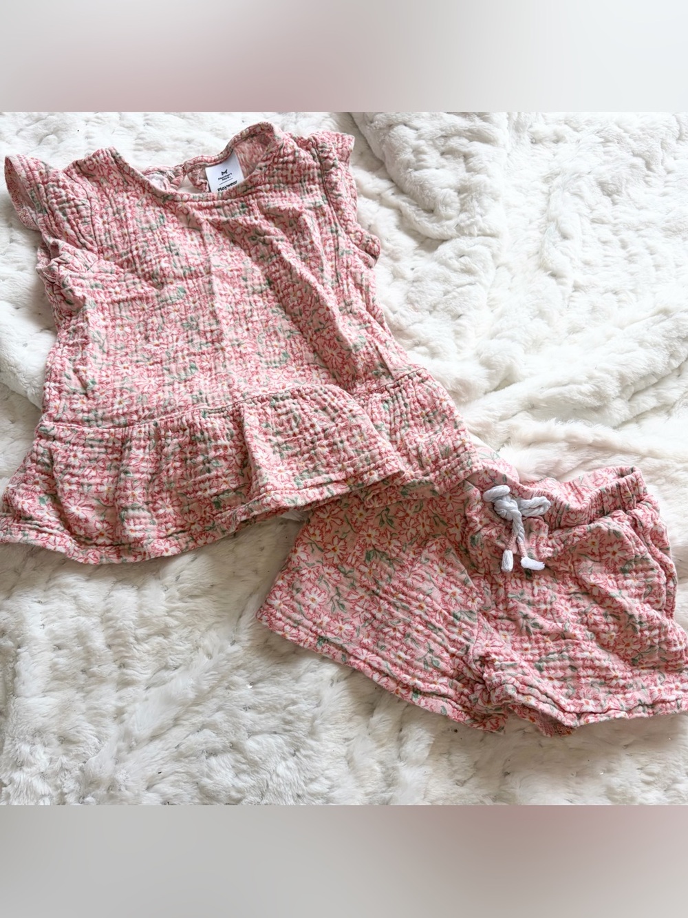 🌸 Member’s Mark Girls 2-Piece Floral Pink Outfit